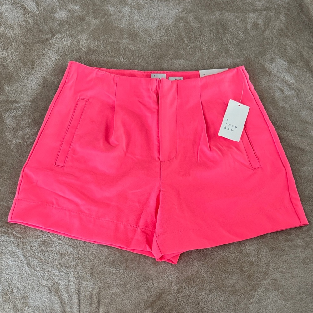 a new day Bright Hot Pink High Waist Tailored Shorts